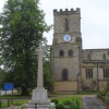 The War memorial and Parish Church at Melbourne, Derbyshire