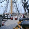 On the deck of HMS Victory with the most amazing rigging.