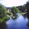 Summer vista - The medieval Horse shoe weir veiwed from Ludford bridge. Ludford, Shropshire.