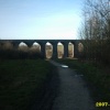 Reddish Vale, viaduct on winter's evening.