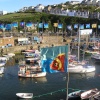 Mevagissey harbour, Cornwall, festival week flags