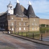 Bow, London E3. The Three Mills Island. The clock mill built 1817.
