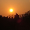 Sunset over Church of St peter & St Paul, Luddesdown, Gravesend, Kent