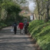 Walkers in Kersoe Lane heading back into the village. - Kersoe lane, Elmley Castle, Worcs.