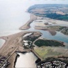 Aerial shot of Pagham harbour. Pagham, West Sussex.