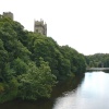 Durham Cathedral's Towers Peeping Over the Trees, Prebends Bridge in the Distance