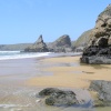 On the beach at Bedruthan Steps