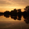 Sunset over Valentines Park lake.