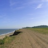 The beach showing the eroding cliffs