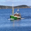 Fishing boat coming into the harbour.