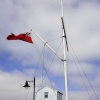 Flying the flag.