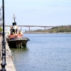 Looking up river to the A39 bridge.