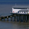 The lifeboat station on the end of the pier.