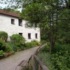 Behind the tearooms.