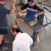 Fixing the handle to a vase.