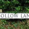 Hollow Lane, road sign
