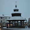 North Walsham clock tower after the first snows of winter