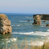 Marsden Bay, looking south from the cliff top.