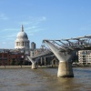 Millenium Bridge and St Paul's Cathedral in London