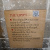 Plate near the entrance to the cript of the Winchester Cathedral