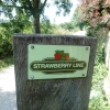 Strawberry line sign, near Winscombe