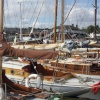Woodbridge, moored boats on River Deben 14th September 2012