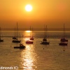 Boats in the setting sun at Yarmouth, Isle of Wight