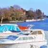 Boats moored on the Thames at Shepperton