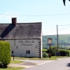 Views of the downs from the village of Uffington. The well-known white horse can just be made out on the hillside.