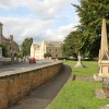 The memorial fountain and, in the background, the war memorial in Shipton-under-Wychwood