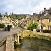View Up The Street from the Bridge Over By Brook in Castle Combe