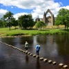 Classic View of Bolton Abbey and the Stepping Stones