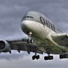 Qatar A380 Arriving at Heathrow