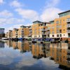 Brentford Island Moorings with Reflections in the River Brent