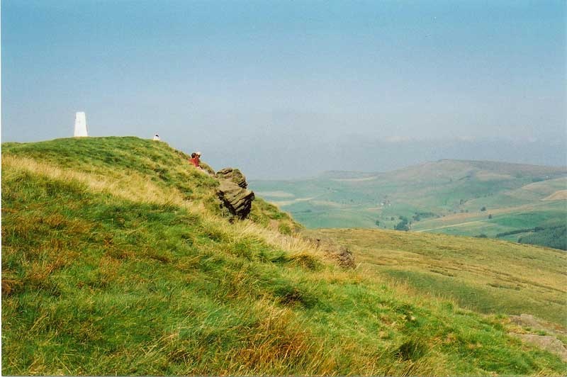 Photograph of The hill is of Shutingsloe, 509m above sea level with triangulation point atop
