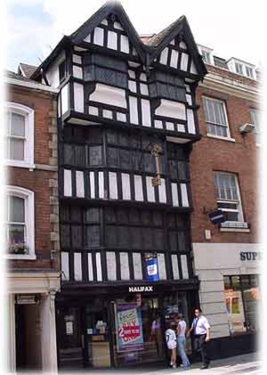 The Nodding Gables in Tewkesbury - One of Tewkesbury's many historic buildings