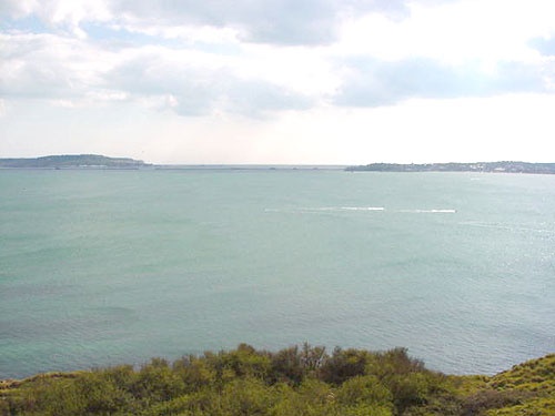 The isle of Portland in the distance to the left