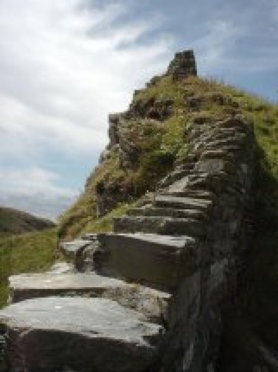Ruins of Fortress Wall at Tintagel, Cornwall