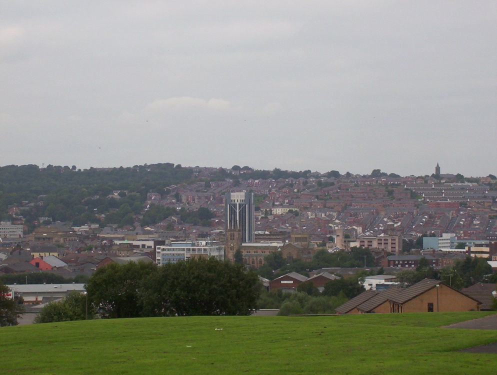 Looking towards blackburn town centre from haslingdon rd