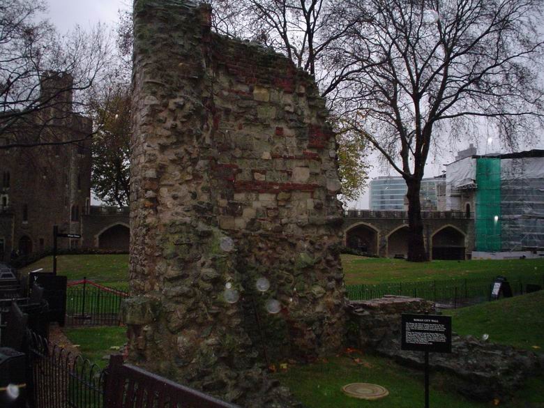 Remaining part of old Roman wall around London