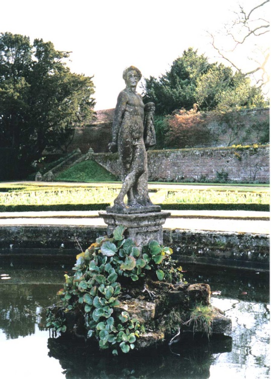 A fountain statue, Penshurst Place and Gardens, Kent. Taken in Spring 1999