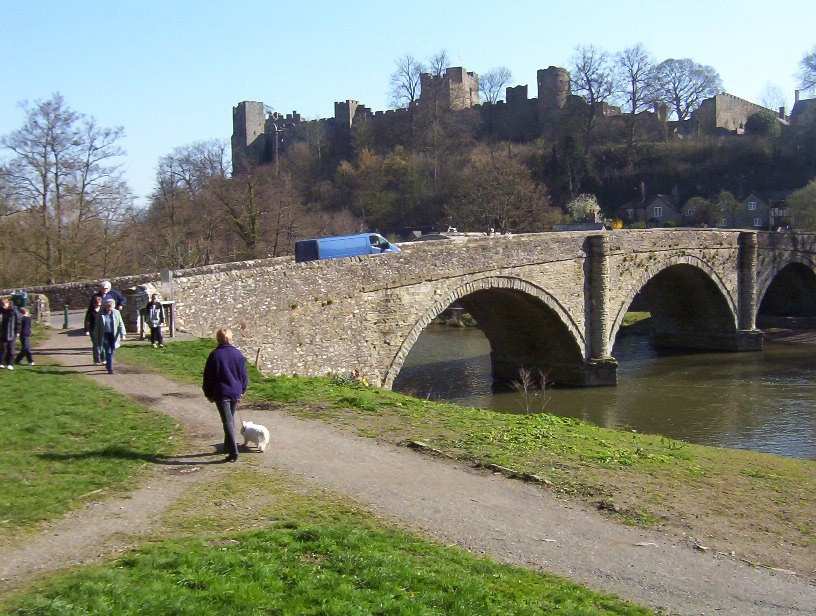 Ludlow Castle and Dinham Bridge over the River Teme