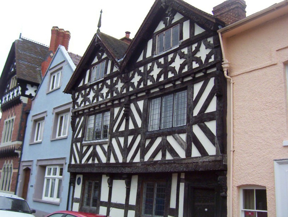 Old Dinham houses facing Ludlow Castle
