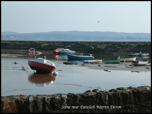 Tranquil scene of boats quarter mile from Dawlish warren