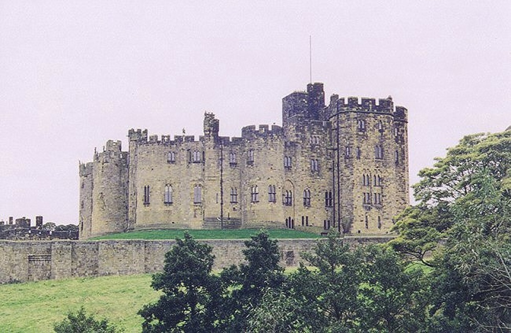 View of main castle structure from lower fields