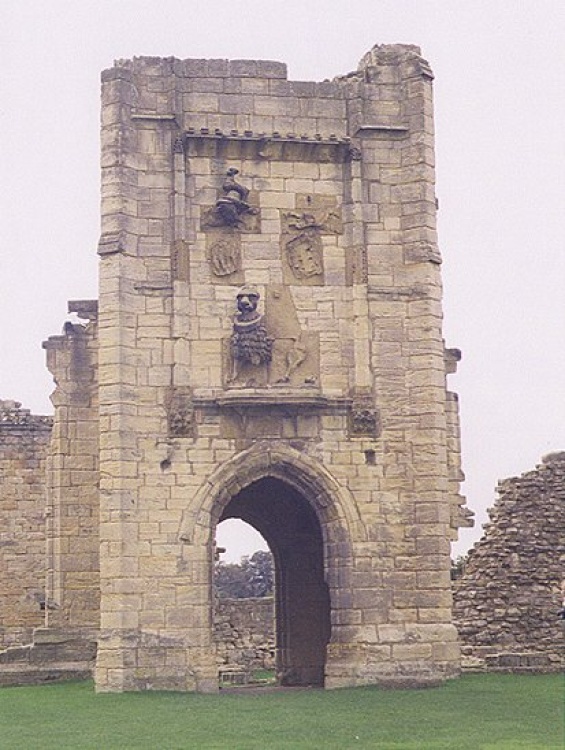 Entrance to ruin of church on the castle grounds.