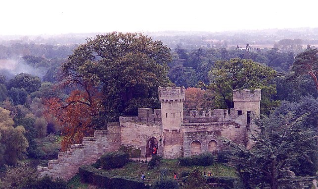 Warwick Castle. View of the back castle walls