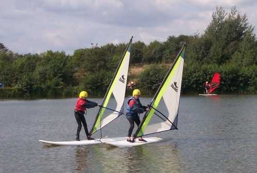 Learning to use a surf-board on Eastliegh Lake