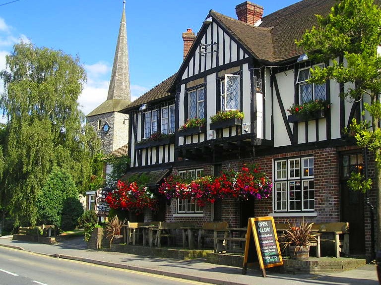 Pretty pub in the village of Eynsford, Kent