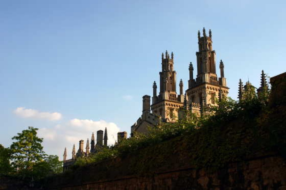 Oxford. All Souls College, from New College Lane, early evening